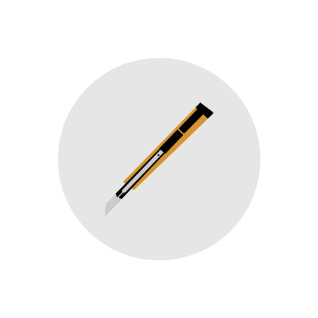 Office stationery knife. Cutter knife icon. cutter vector on White Backgroundのイラスト素材