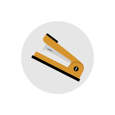 Stapler flat icon for web. Simple stapler flat sign vector design. Minimalist stapler web icon isolated.のイラスト素材