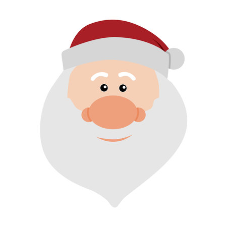 Cute Santa Claus head in Flat design vector Illustrationのイラスト素材