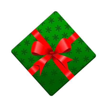 Gifts box Vector illustration. Collection Gift presents view top with red ribbon and bow.のイラスト素材