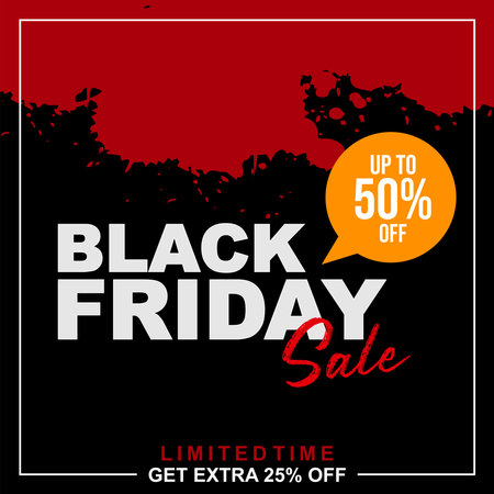 Black Friday sale flyer or poster design template. Vector illustration of Black friday saleのイラスト素材