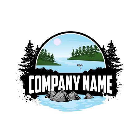 Landscape logo design illustration vector templateのイラスト素材
