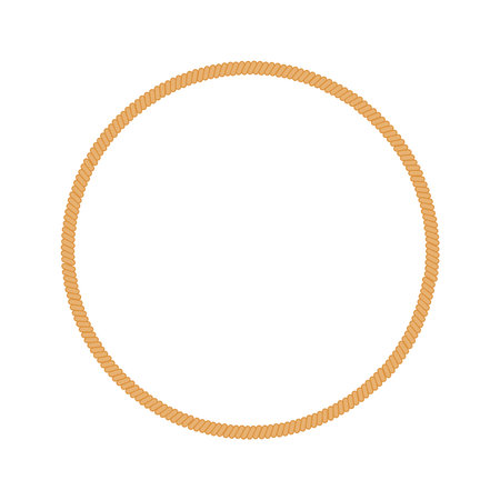 Vector illustration of round marine rope frame for logo or text. Vintage framework isolated on white background.のイラスト素材