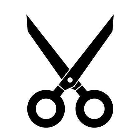 Black scissor icon  on white backgroundのイラスト素材