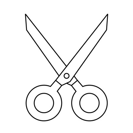 Scissors line icon on white backgroundのイラスト素材