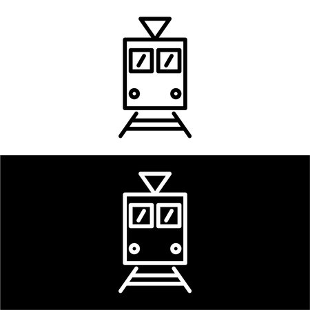 train icon, illustration front view design templateのイラスト素材