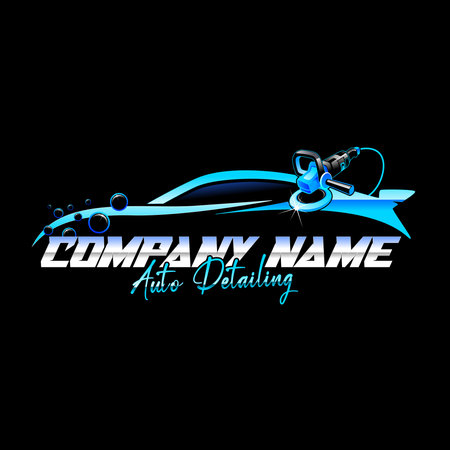 Illustration vector graphic of auto detailing service logo design on black backgroundのイラスト素材
