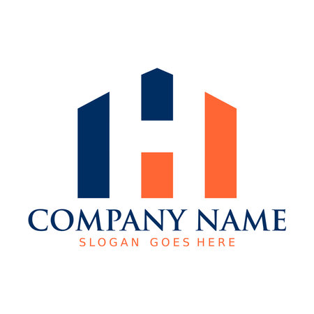 Initial Letter H Home Logo. Usable for Real Estate, Business and Branding Logos. Flat Vector Design Template Elementのイラスト素材