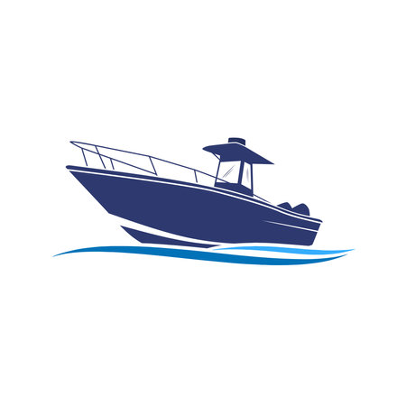 Marine console fishing boats logo Icon Illustration Brand Identityのイラスト素材