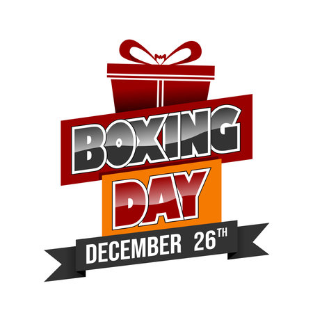 Boxing Day. Holiday concept. Template for background, banner, card, poster with text inscription. Vector illustrationのイラスト素材