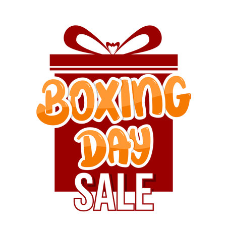 Boxing day sale shopping concept. Template for background, banner, card, poster with text inscriptionのイラスト素材