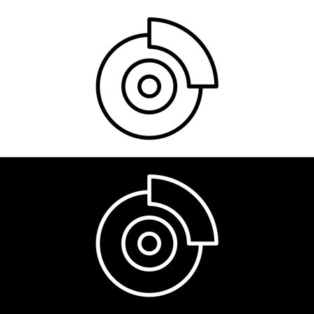 Car brake disc line icon. linear style sign for mobile concept and web design. Brake shoe outline vector iconのイラスト素材