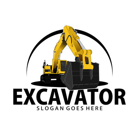 Excavator logo designs concept vector illustrationのイラスト素材