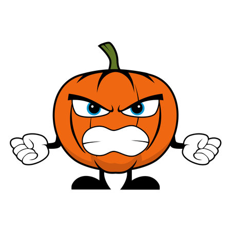 Angry Pumpkin Cartoon Characterのイラスト素材