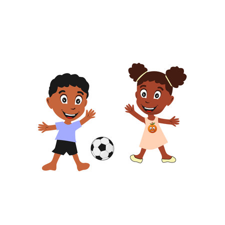 Illustration of Kids Playing Vector Artのイラスト素材