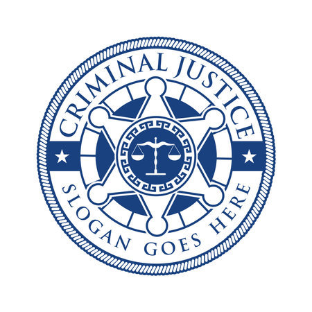 Law logo vector with judicial balance symbolic of justiceのイラスト素材