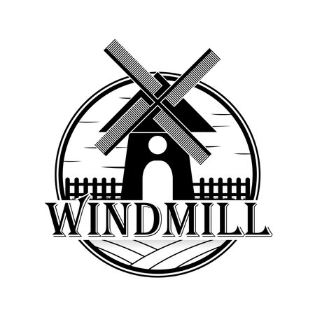 Windmill logo design template on white backgroundのイラスト素材