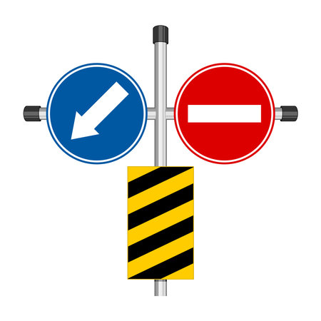 Keep Left Traffic Road Sign, Isolate On White Background Traffic warning signのイラスト素材