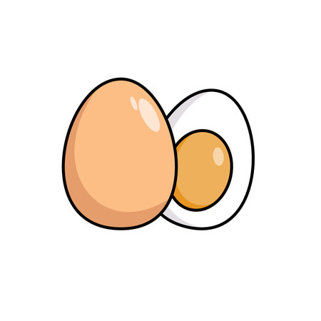 Cartoon Chicken egg on white backgroundのイラスト素材