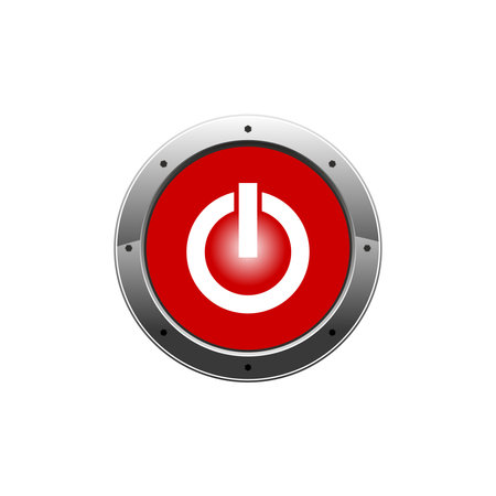 3d circle start and power push buttonのイラスト素材