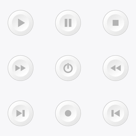 Play button set on white backgroundのイラスト素材