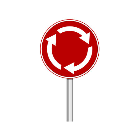 Roundabout Road Sign board, suitable for poster use and web iconのイラスト素材