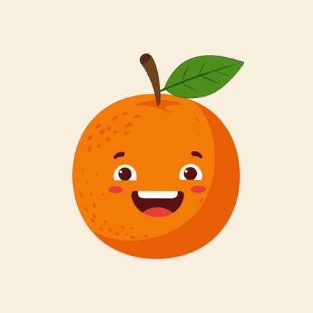 Cartoon illustration of orange fruit characters on white backgroundのイラスト素材