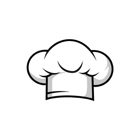 Chef Hat Cap Vector Illustration Doodle Drawing Art Icon isolated on white backgroundのイラスト素材