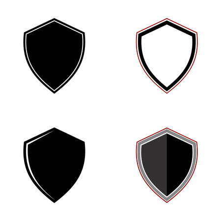 Modern guard shield icon in various model on white backgroundのイラスト素材