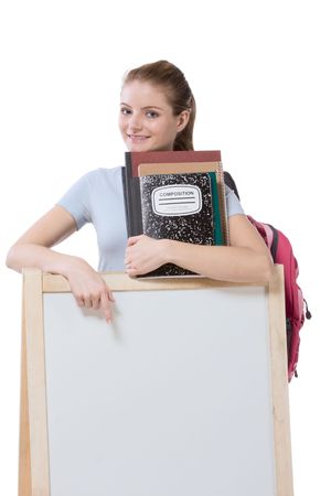 education financial aid Caucasian college student holds pile 100 (one hundred) dollar bills happy getting money help to subsidies costly university cost. Copy space boardの写真素材