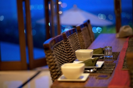 dinner on bali villaの写真素材