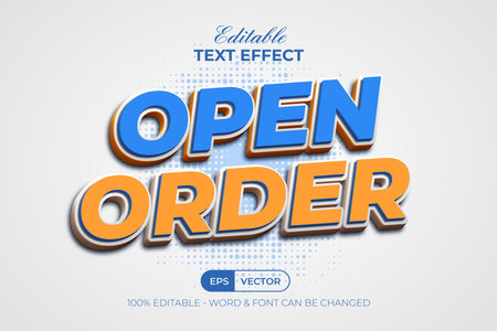 Open order text effect style. Editable text effectのイラスト素材