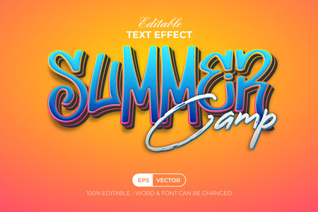 Summer text effect style. Editable text effect.のイラスト素材