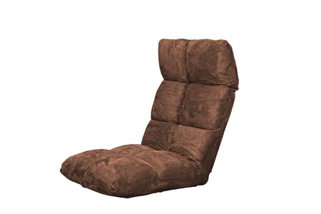 arabic fabric camp big chair folding on floor, saudi, dubai outdoor wild camp desert brown isolated on white backgroundの写真素材