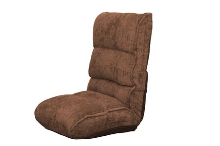 arabic fabric camp big chair folding on floor, saudi, dubai outdoor wild camp desert brown isolated on white backgroundの写真素材