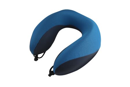 travel neck pillow cushion memory foam product isolated backgroundの写真素材