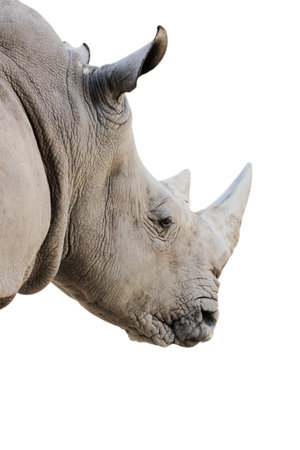 White Rhino in isolatedの写真素材