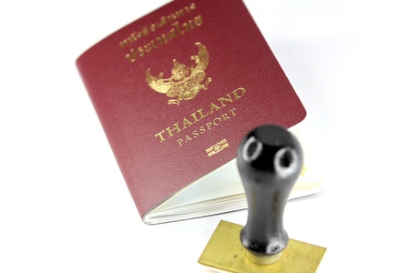 Passport Book and stamp in isolateの写真素材