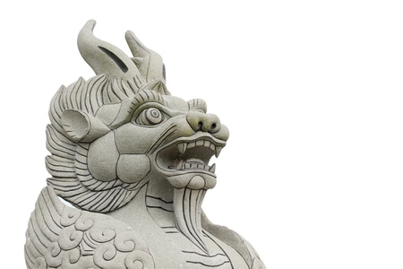 Sculpture lion Front isolatedの写真素材