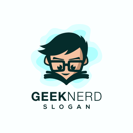 geeknerd logo design vector illustrationのイラスト素材