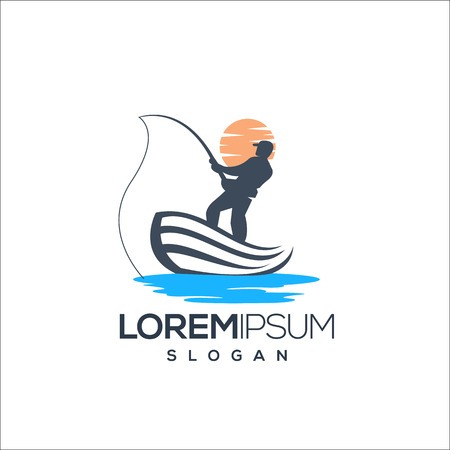 fishing logo design,vector,illustration ready to useのイラスト素材