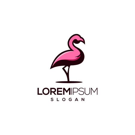flamingo logo design,vector,illustrationのイラスト素材