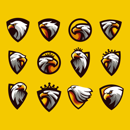 eagle logo set design,vector,illustrationのイラスト素材