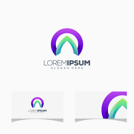 letter A logo design vector illustratorのイラスト素材