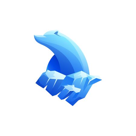 polar bear logo design vector illustrationのイラスト素材