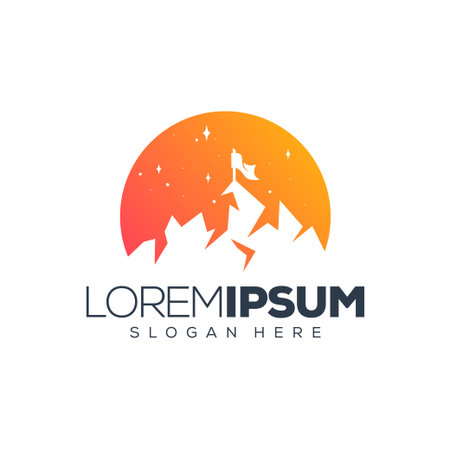 mountain logo design vector illustrationのイラスト素材