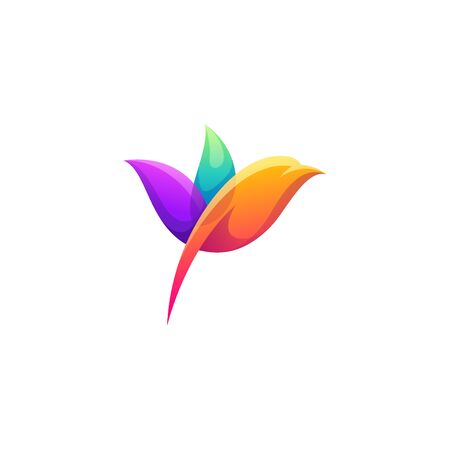 bird color logo design vectorのイラスト素材