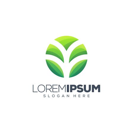 awesome plant logo design vector illustrationのイラスト素材