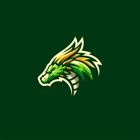 dragon logo design vector illustrationのイラスト素材