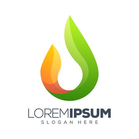 leaf logo design vector illustrationのイラスト素材